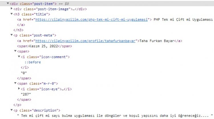 PHP Simple HTML DOM Parser Kullanımı